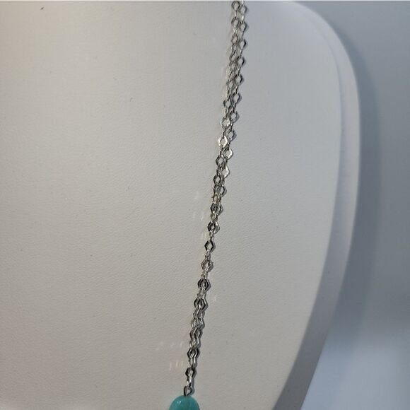 Organic Cut Labradorite And Amazonite Sterling 18" Cluster Necklace NWOT - Picture 7 of 10